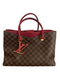 Louis Vuitton Riverside Tote in Damier Ebene Canvas – Red Leather Trim