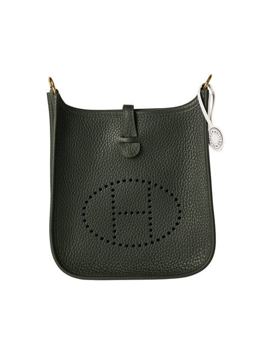 Hermès Evelyne TPM Bag in Vert Mangrove Clemence Leather