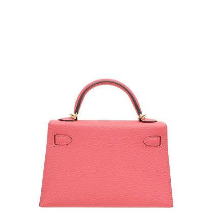 Hermès Mini Kelly II in Rose Azalée Epsom Leather