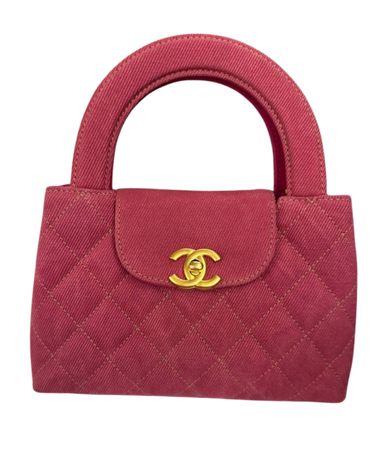 Chanel Pink Denim Mini Kelly Bag
