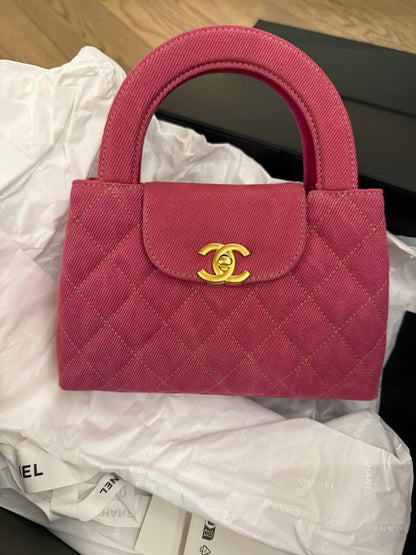 Chanel Pink Denim Mini Kelly Bag