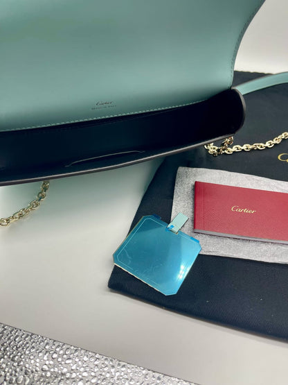 Cartier C de Cartier Clutch in Turquoise Calfskin