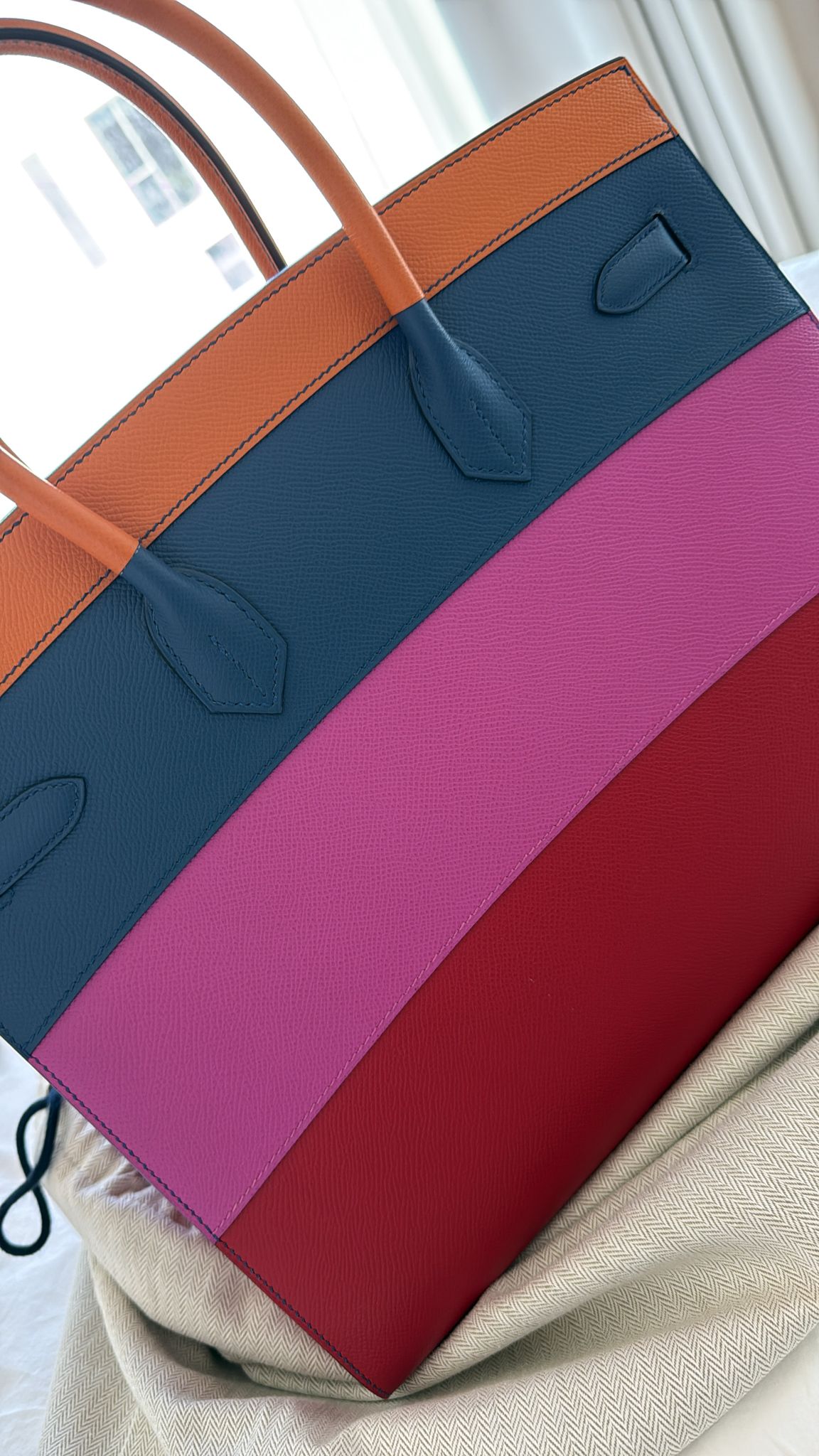 Hermès Birkin 35 “Sunset Rainbow” in Epsom Leather with Palladium Hardware (Price per request)