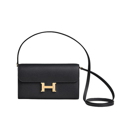Hermes Constance To Go wallet black (Epsom calfskin and Cordage canvas)