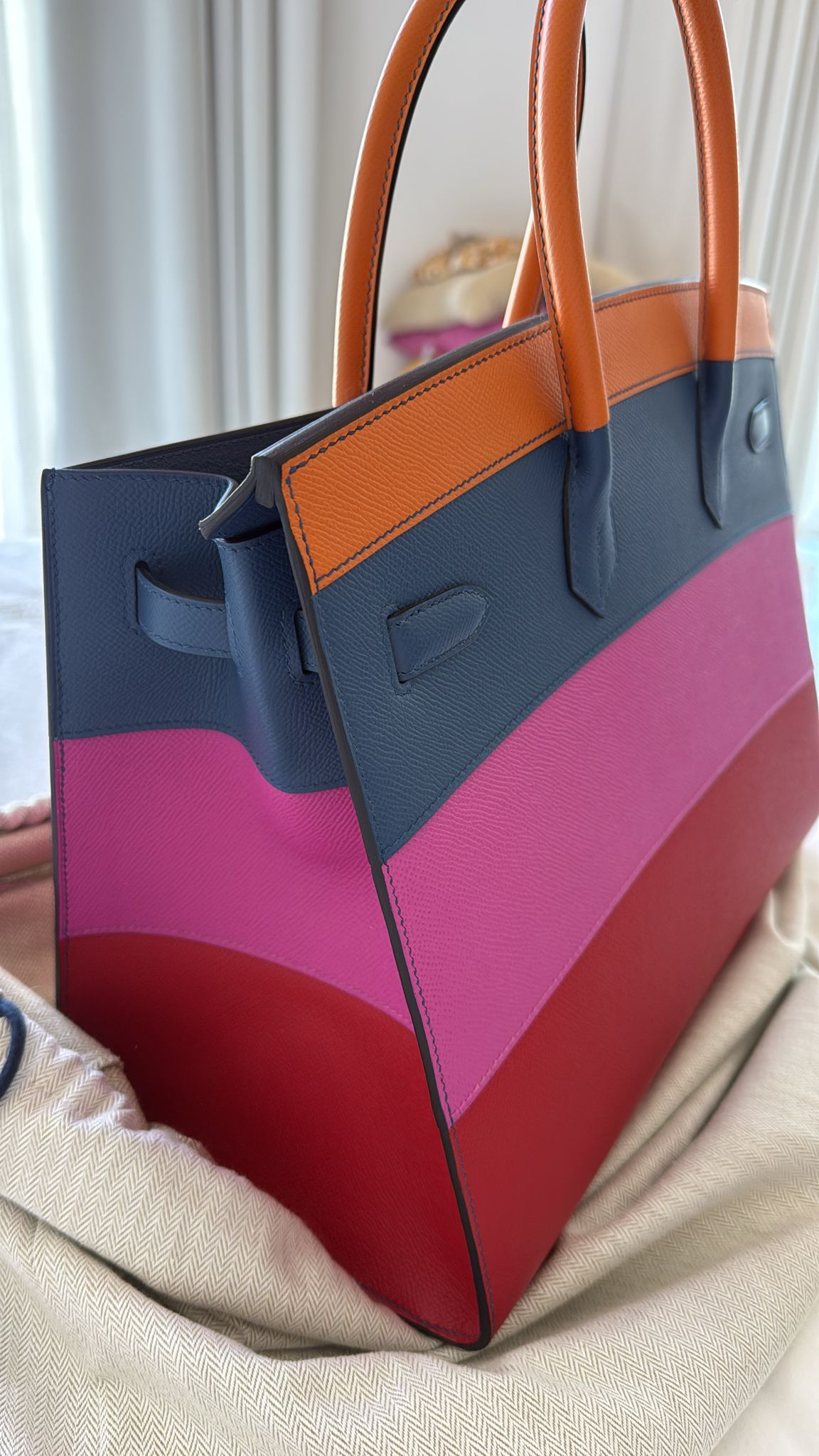 Hermès Birkin 35 “Sunset Rainbow” in Epsom Leather with Palladium Hardware (Price per request)