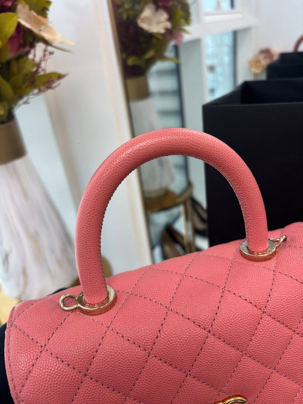 Chanel Coco Handle Mini – Caviar Leather in Coral Pink