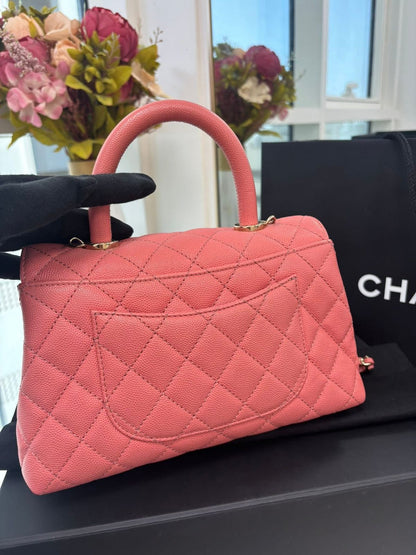 Chanel Coco Handle Mini – Caviar Leather in Coral Pink