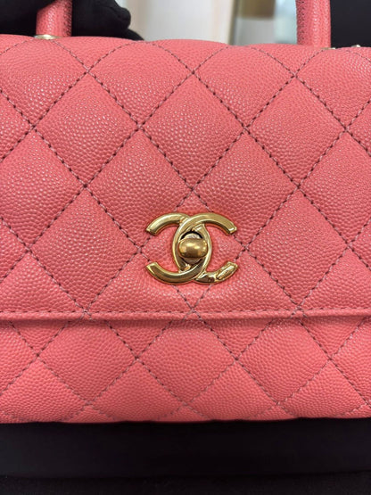 Chanel Coco Handle Mini – Caviar Leather in Coral Pink