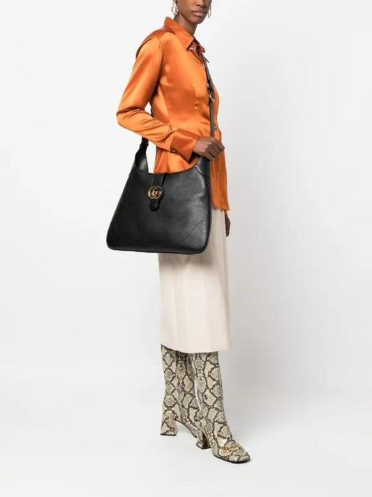 Gucci Black Leather Aphrodite Hobo black