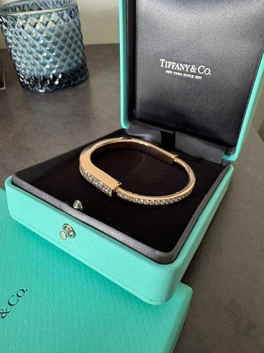 Tiffany & Co. Lock Bracelet – Full Pavé Diamonds in 18k Rose Gold (4.99 ct)
