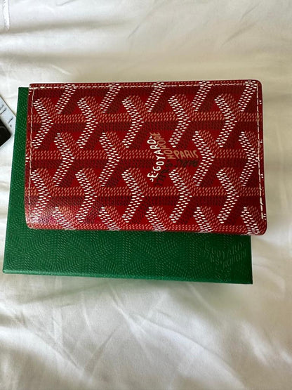 Goyard Monogram Canvas Petit Portefeuille zippe Bifold Wallet Red