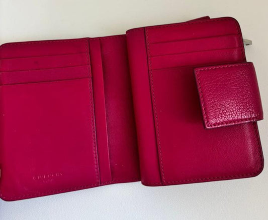 Givenchy leather wallet red colour small size