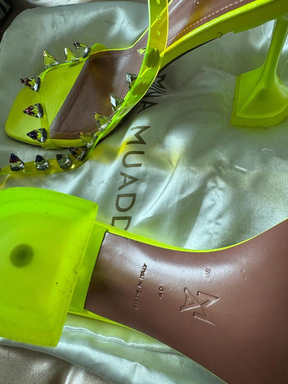 Amina Muaddi Julia vinyl sandal Size 40