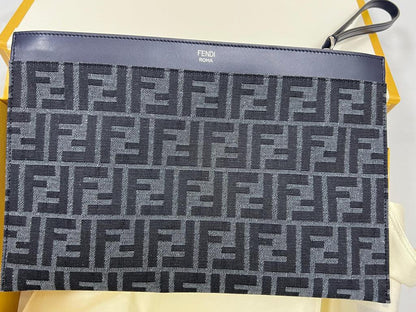Fendi FF Jacquard Medium Flat Pouch
