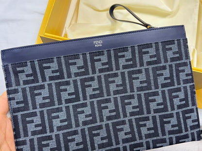 Fendi FF Jacquard Medium Flat Pouch