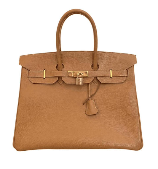 Hermes Birkin 35 in Natural Ardennes GHW