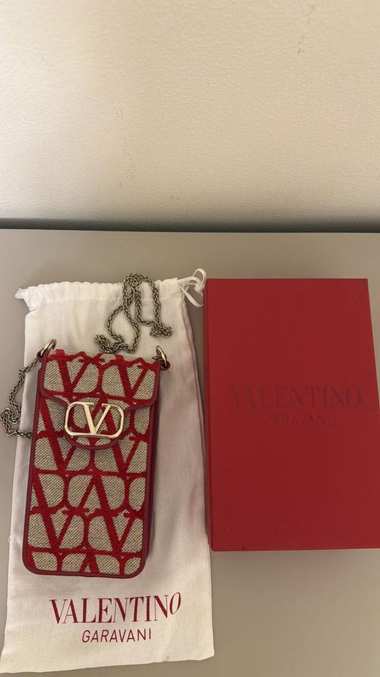 Valentino Garavani Locò Toile Iconographe Phone Pouch