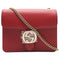 Gucci Red Pebbled Calfskin Small Interlocking G Chain Bag