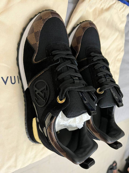 Louis Vuitton Run Away Sneakers – Damier & Black Mesh - 37