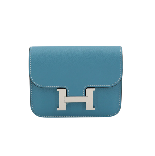 Hermès Constance Wallet – Blue Jean